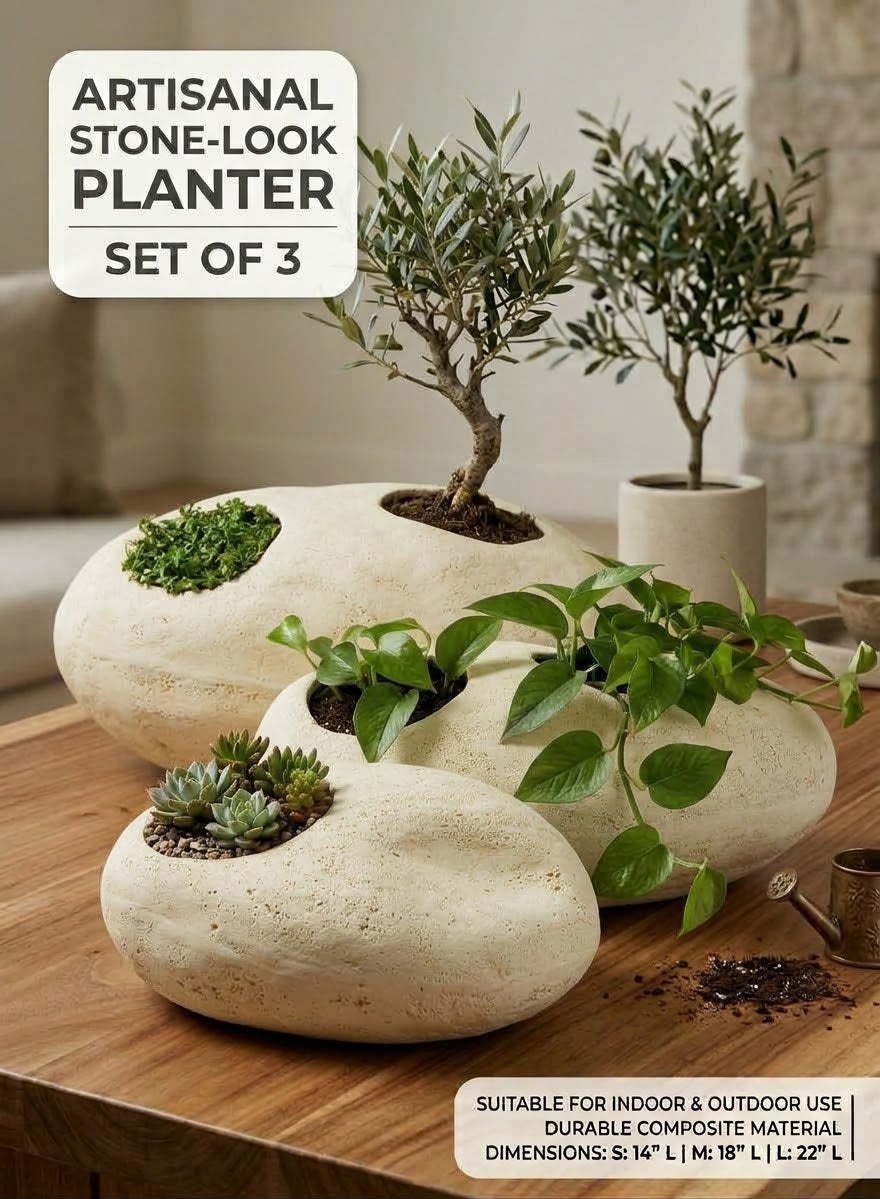 Premium Stone Finish Planter – Timeless Elegance for Home , Patio Garden