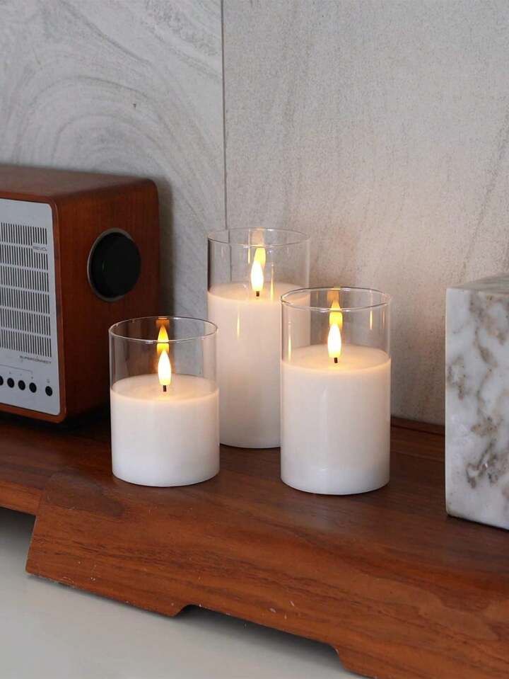 Elegant Glass Candle Holders – Set of 3”