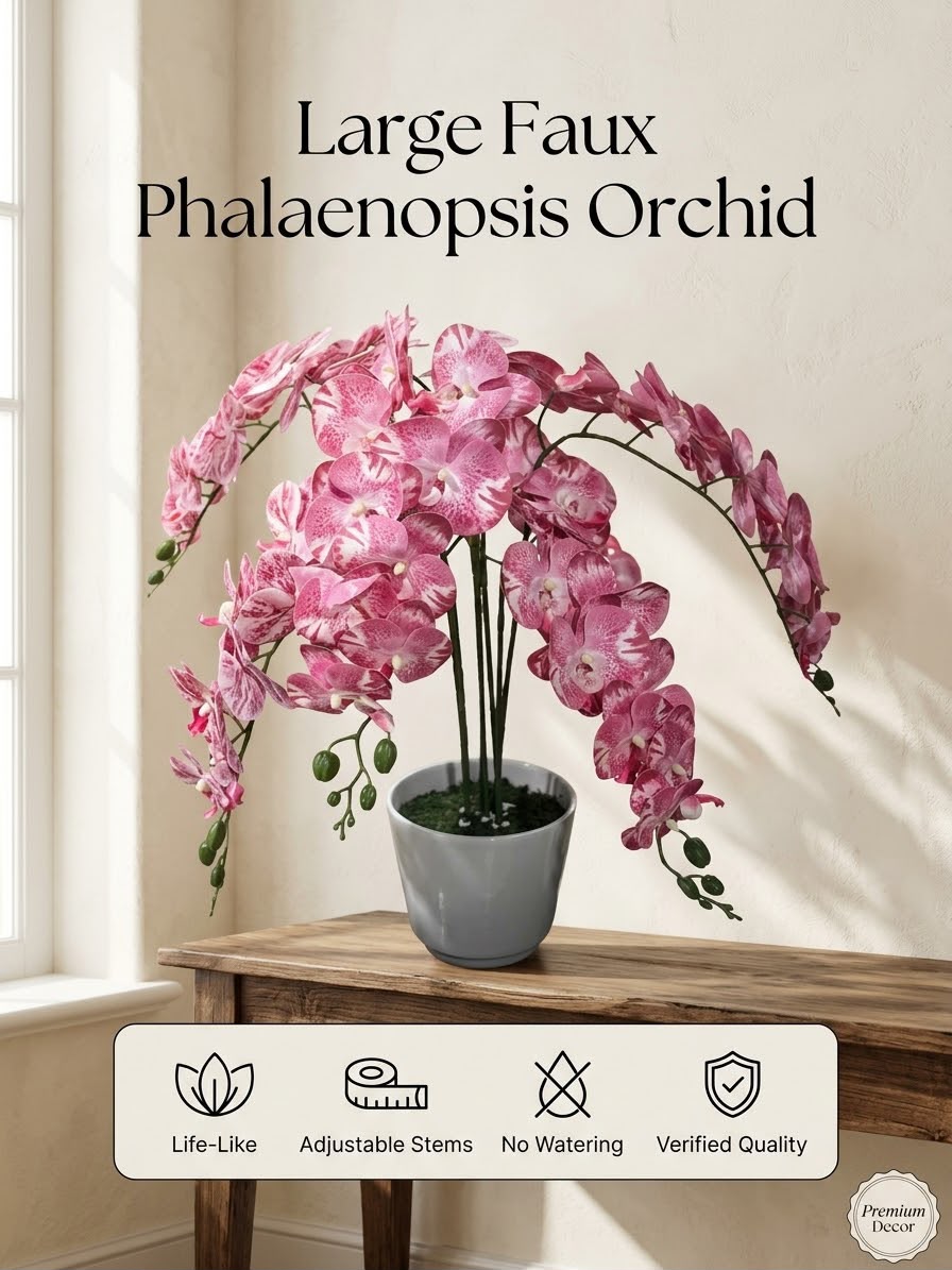 Premium Artificial Phalaenopsis Orchid in Pot